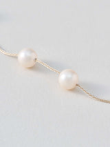 Long Pearl Chain Necklace  ロング パール チェーン ネックレス Silver/Gold