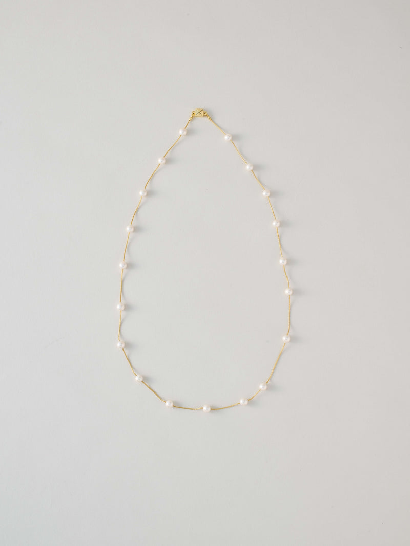 Long Pearl Chain Necklace  ロング パール チェーン ネックレス Silver/Gold