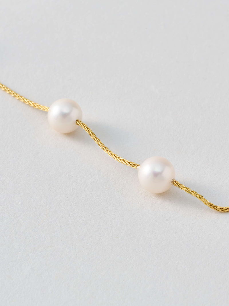 Long Pearl Chain Necklace  ロング パール チェーン ネックレス Silver/Gold