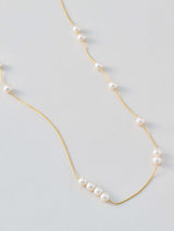 Long Pearl Chain Necklace  ロング パール チェーン ネックレス Silver/Gold