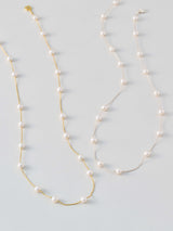 Long Pearl Chain Necklace  ロング パール チェーン ネックレス Silver/Gold