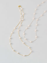 Long Pearl Chain Necklace  ロング パール チェーン ネックレス Silver/Gold