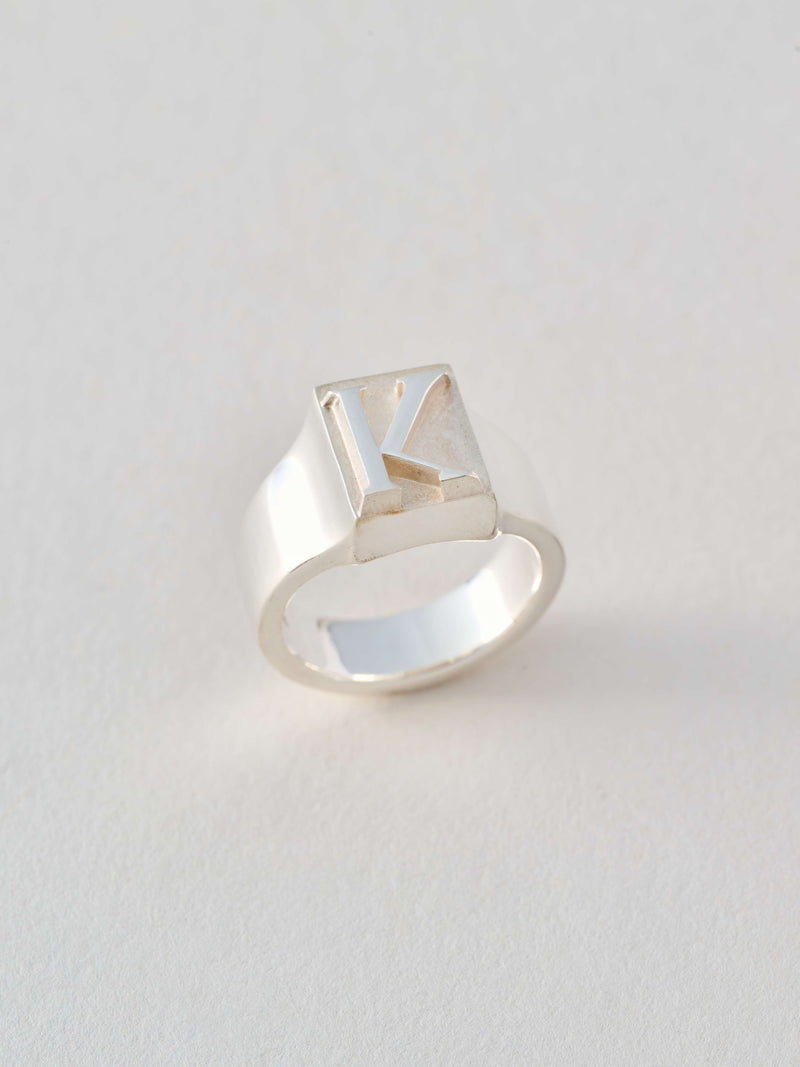 Alphabet Zigger Ring イニシャル シルバーリング A H K M N R S Y