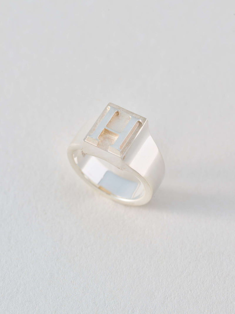 Alphabet Zigger Ring イニシャル シルバーリング A H K M N R S Y