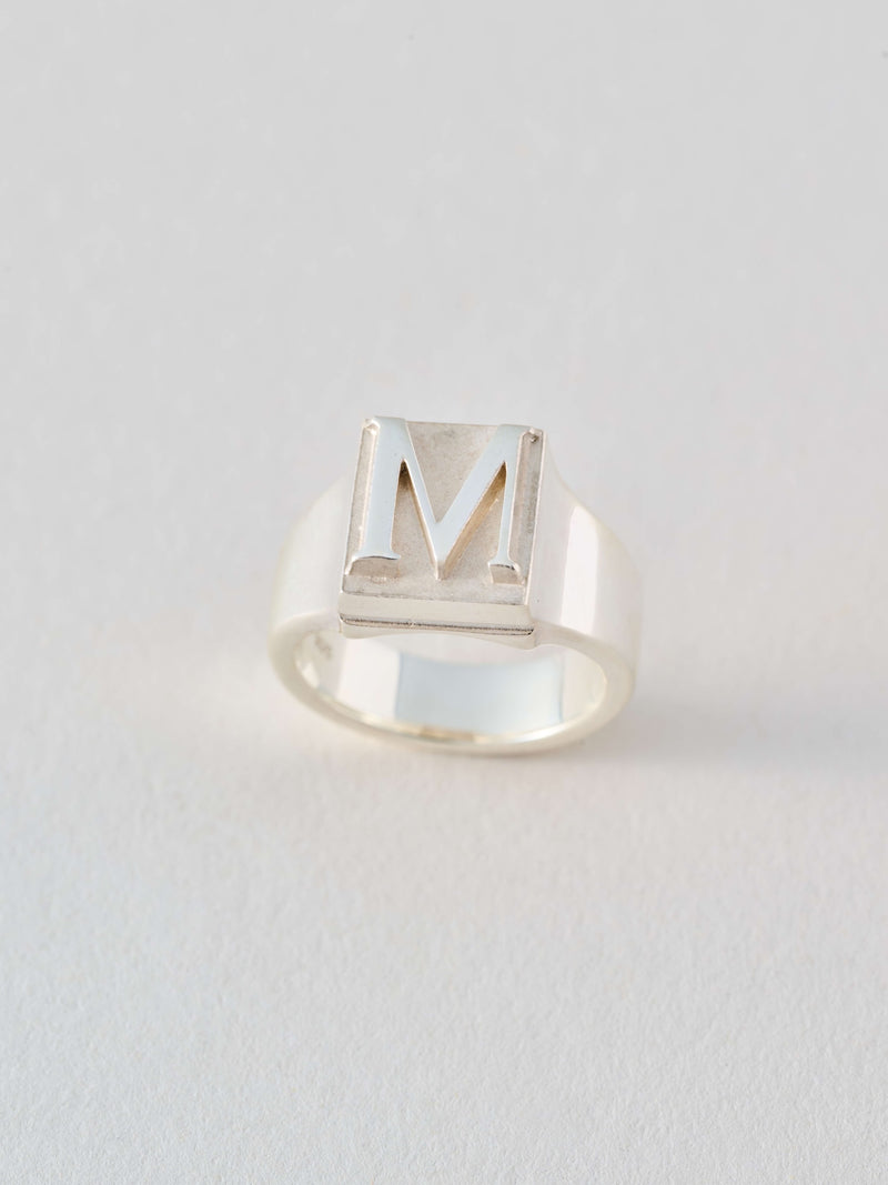 Alphabet Zigger Ring イニシャル シルバーリング A H K M N R S Y