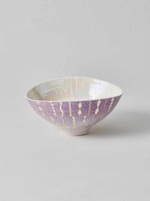 高橋朋子 茶碗《紫光彩沓盌 豊咲》（T11）木箱付き