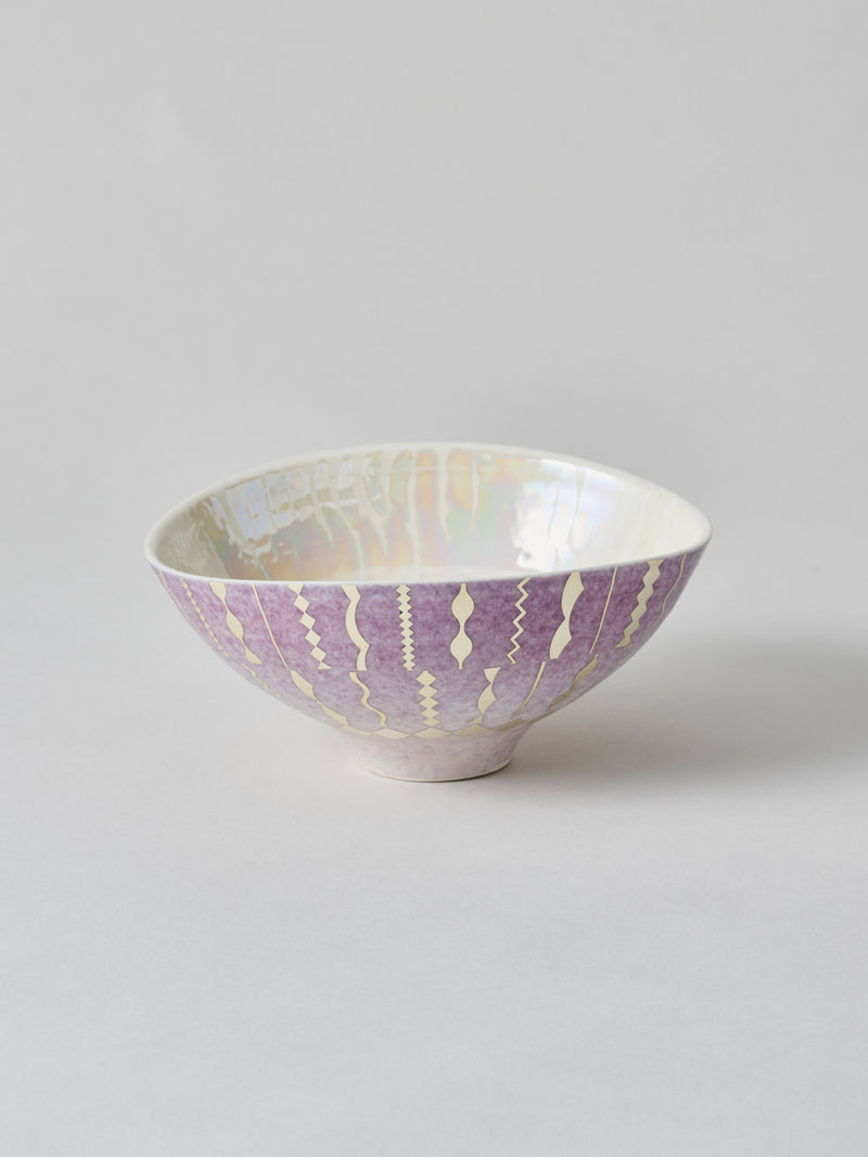 高橋朋子 茶碗《紫光彩沓盌 豊咲》（T11）木箱付き
