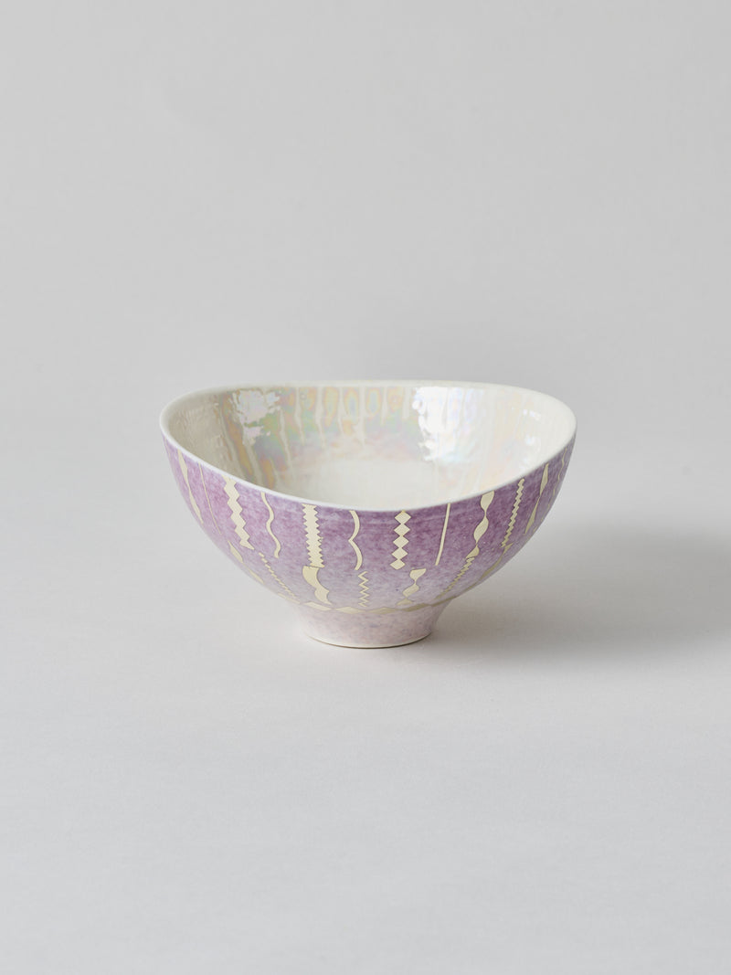 高橋朋子 茶碗《紫光彩沓盌 豊咲》（T11）木箱付き