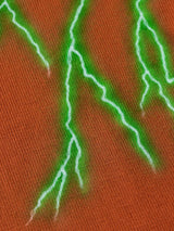 LIGHTING HAND PAINTING KNIT PULLOVER　イナズマモチーフ ハンドペイントニットトップ