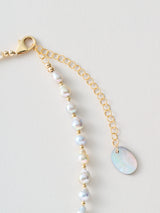 パール×ハーキマーダイヤモンド ネックレス