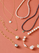 ムーンチェーン ダイヤモンド×マザーオブパール  14Kネックレス　