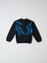 LIGHTING HAND PAINTING KNIT PULLOVER　イナズマモチーフ ハンドペイントニットトップ