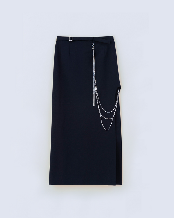 three long chain cut-out tight skirt