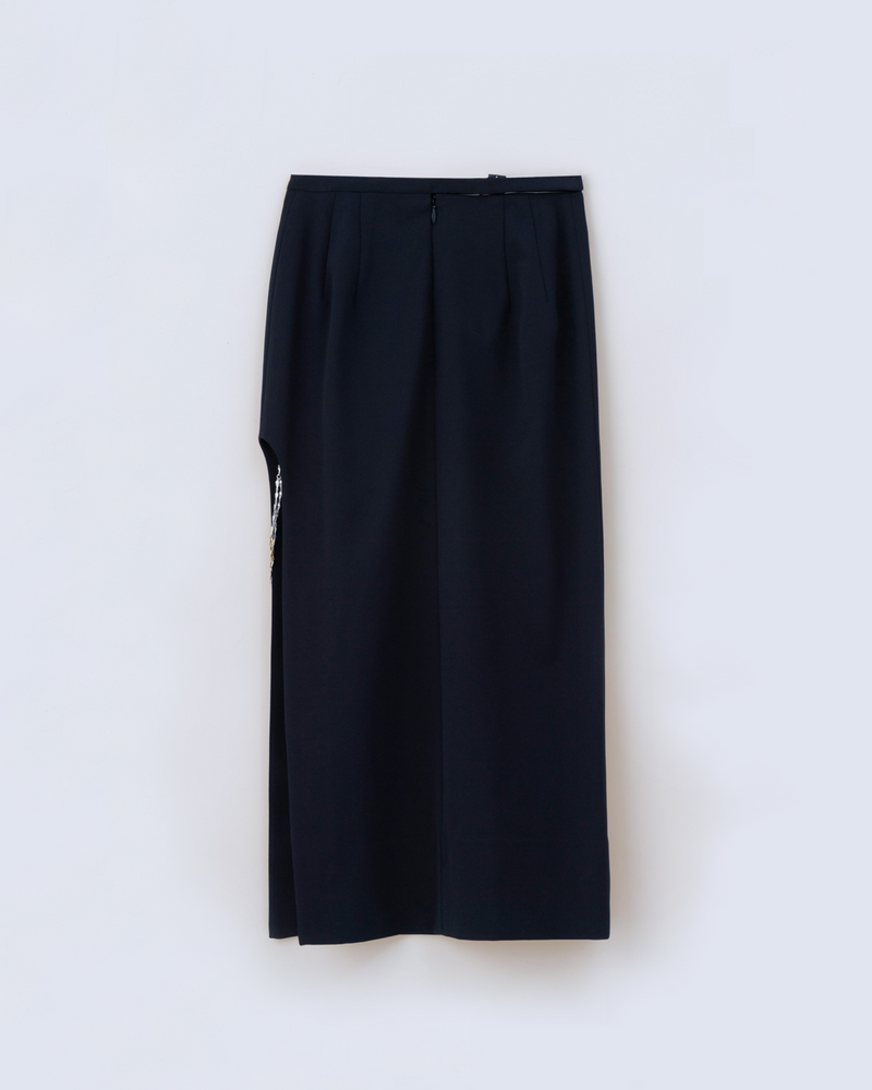 three long chain cut-out tight skirt 3連チェーン付きタイトスカート ...
