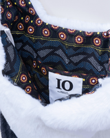 Eco Fur × African Fabric bicolor Convenience Bag