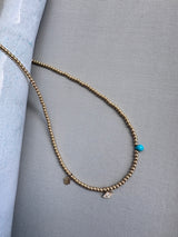 ターコイズ ×Evil Eye×Hamsa Hand チャーム ビーズ ネックレス