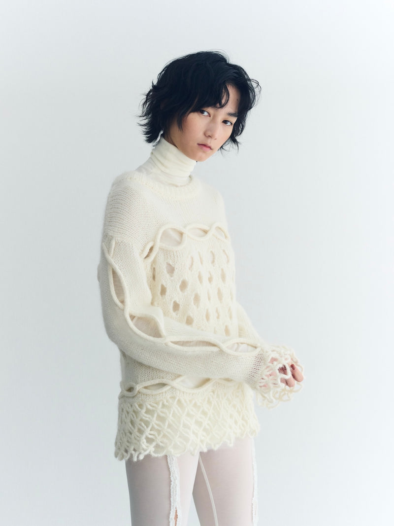 Cable&Dot Mohair Sweater  ケーブル＆ドットモヘアセーター