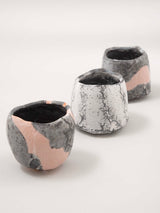 林友加 志野茶碗 （ピンク濃グレー丸）木箱付き 2