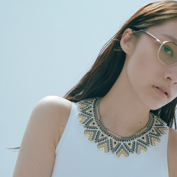 【美品・保管袋付き】エンラセ／Amour ビーズネックレス 美品・保管袋付き】エンラセ／Amour ビーズネックレス